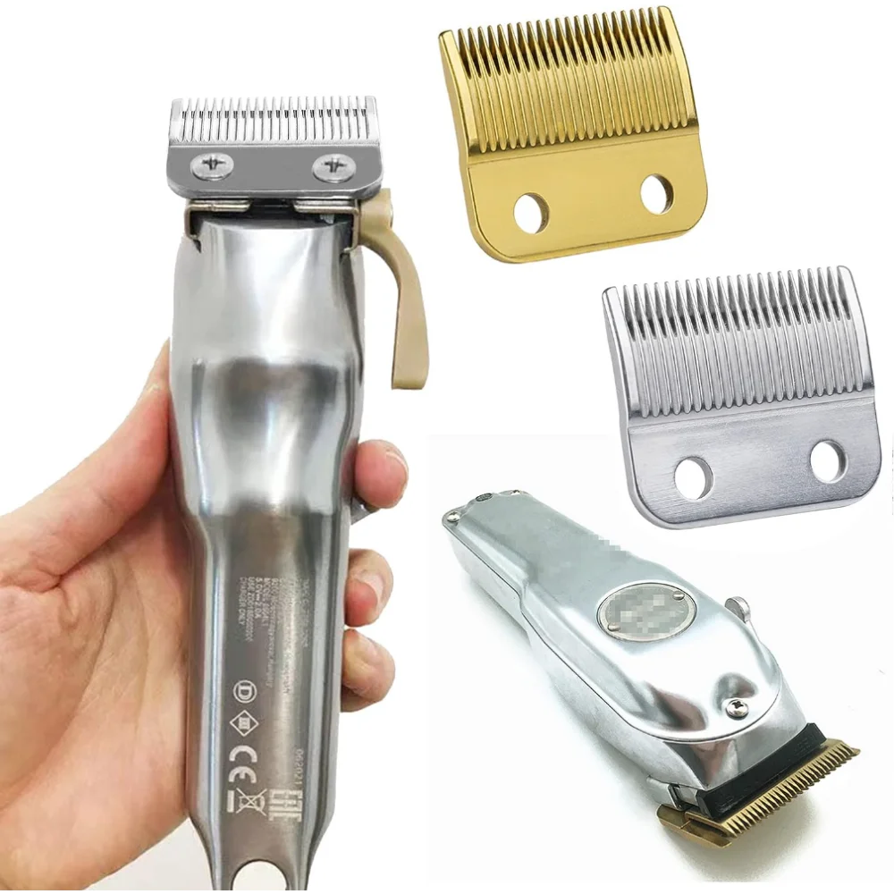 2pack 2 Hole Adjustable Hair Trimmer Parts Gold Silver Blades Compatible with Wahl 5 Star Series Cordless, Magic Clip Clipper