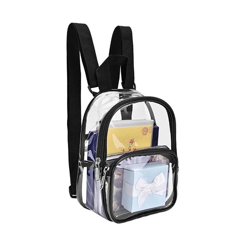 Transparent Bag Clear Pvc Travel Backpack Shoulder Bag Strap Book Sports Field Approved Waterproof Mini Travel Schoolbag