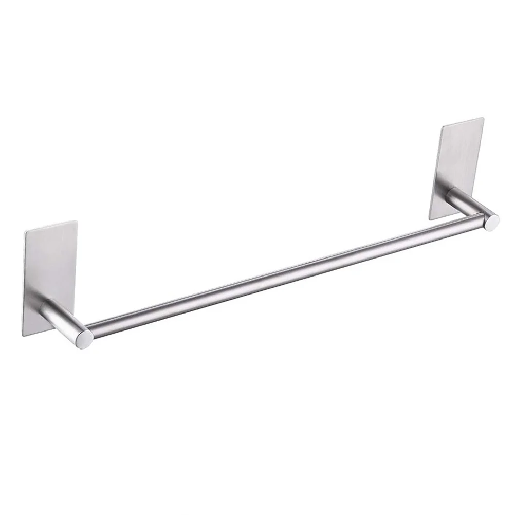 

Stainless Steel Towel Rack Organizer Holder Hanger for Wall Non-perforated Shelf Household Bar