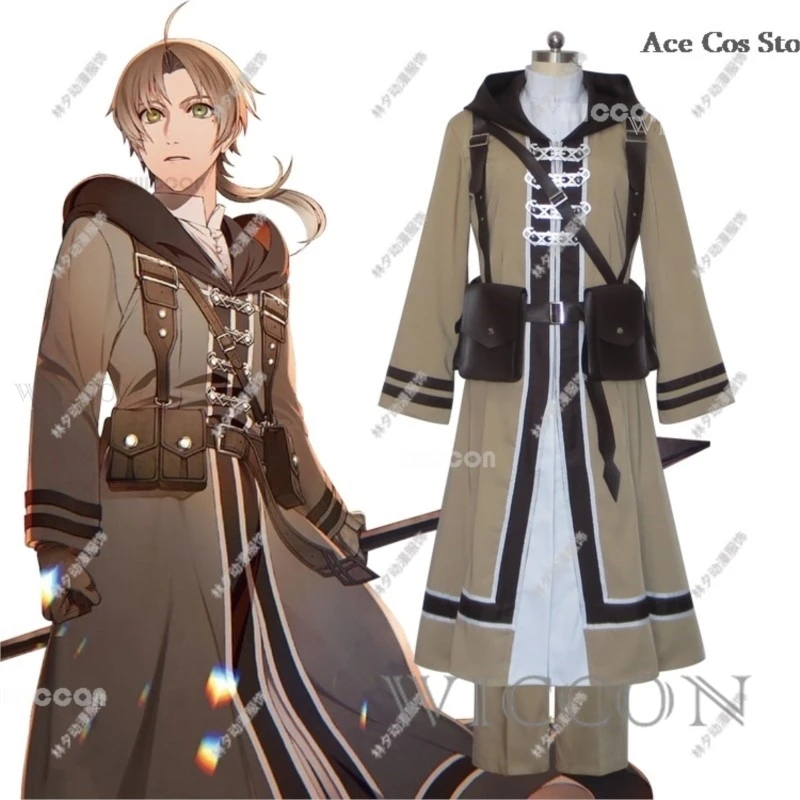 

Anime Novel Mushoku Rudeus Greyrat Cosplay Costume Wig Tensei Adult Cloak Suit Halloween Party Men Trench Roleplay Outfit 2024