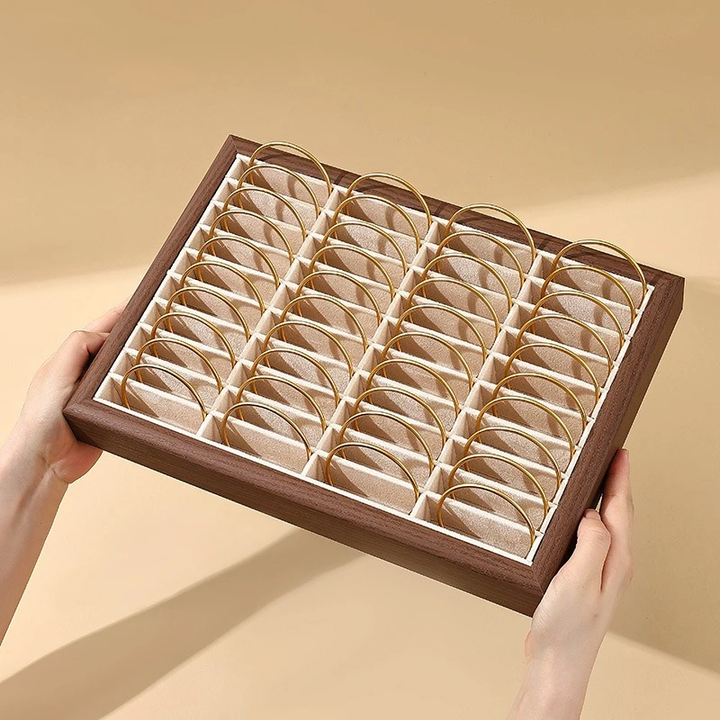 Black walnut 40-digit bracelet watch tray bracelet jewelry tray bracelet live stream stall display props