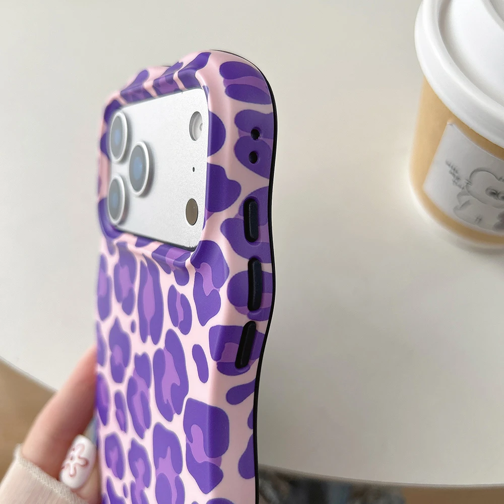 Modische 2-in-1-Handyhülle mit Leopardenmuster für iPhone 13 14 15 16 17 18 Pro Max, Wellenkanten, angenehme Haptik, harte, schlanke Hülle – Detail 11