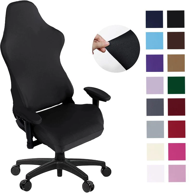 Solid Color 4pcs/Set Gaming Chair Cover Spandex Stretch Office Chair Slipcover Elastic Seat Cover for Computer Chair Cover Case