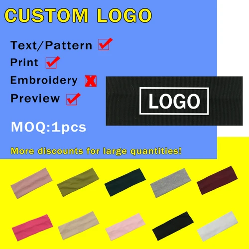 Diadema deportiva con logotipo personalizado, banda de seda de leche de Color puro, alta elasticidad, antitranspirante, 5 piezas