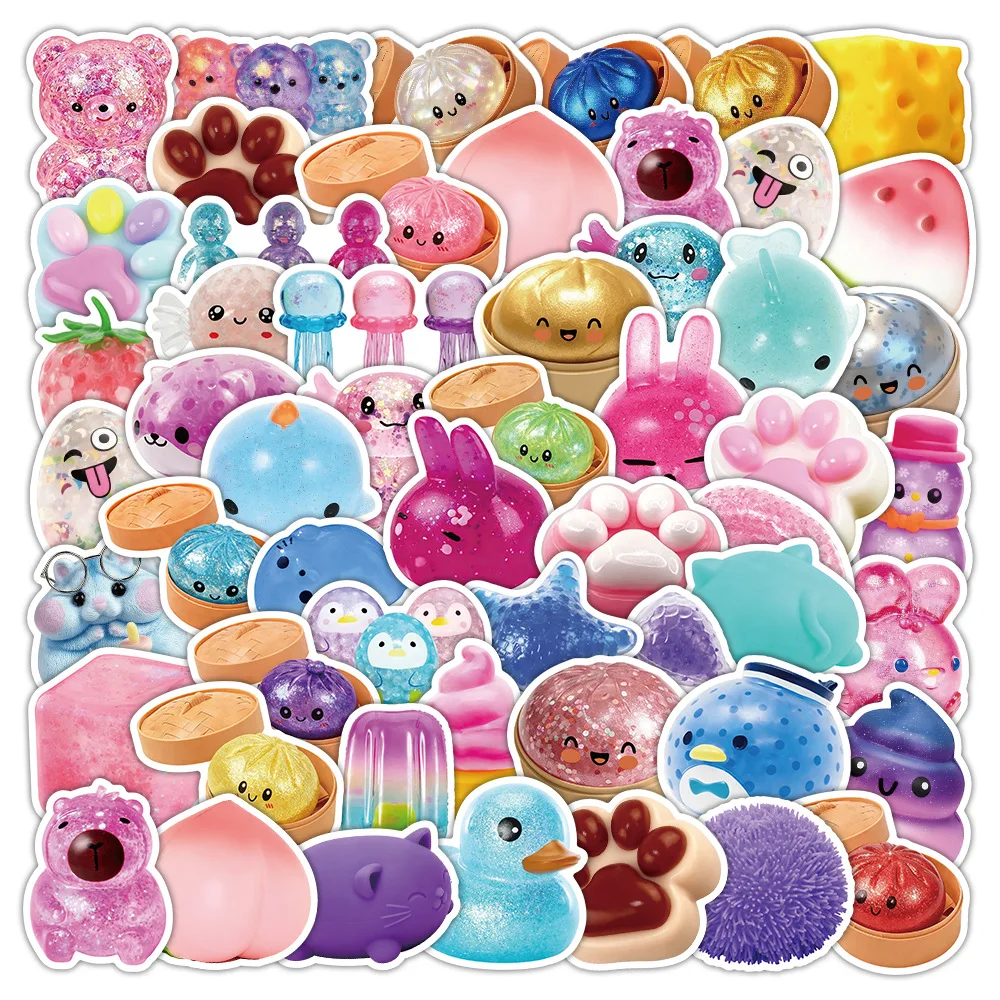 50 Stück Squishy Spielzeug Graffiti-Aufkleber Niedliche Kreative Cartoon-Sticker DIY Gepäck Handy Gitarre Scrapbook Wasserfeste Aufkleber Kinderspielzeug