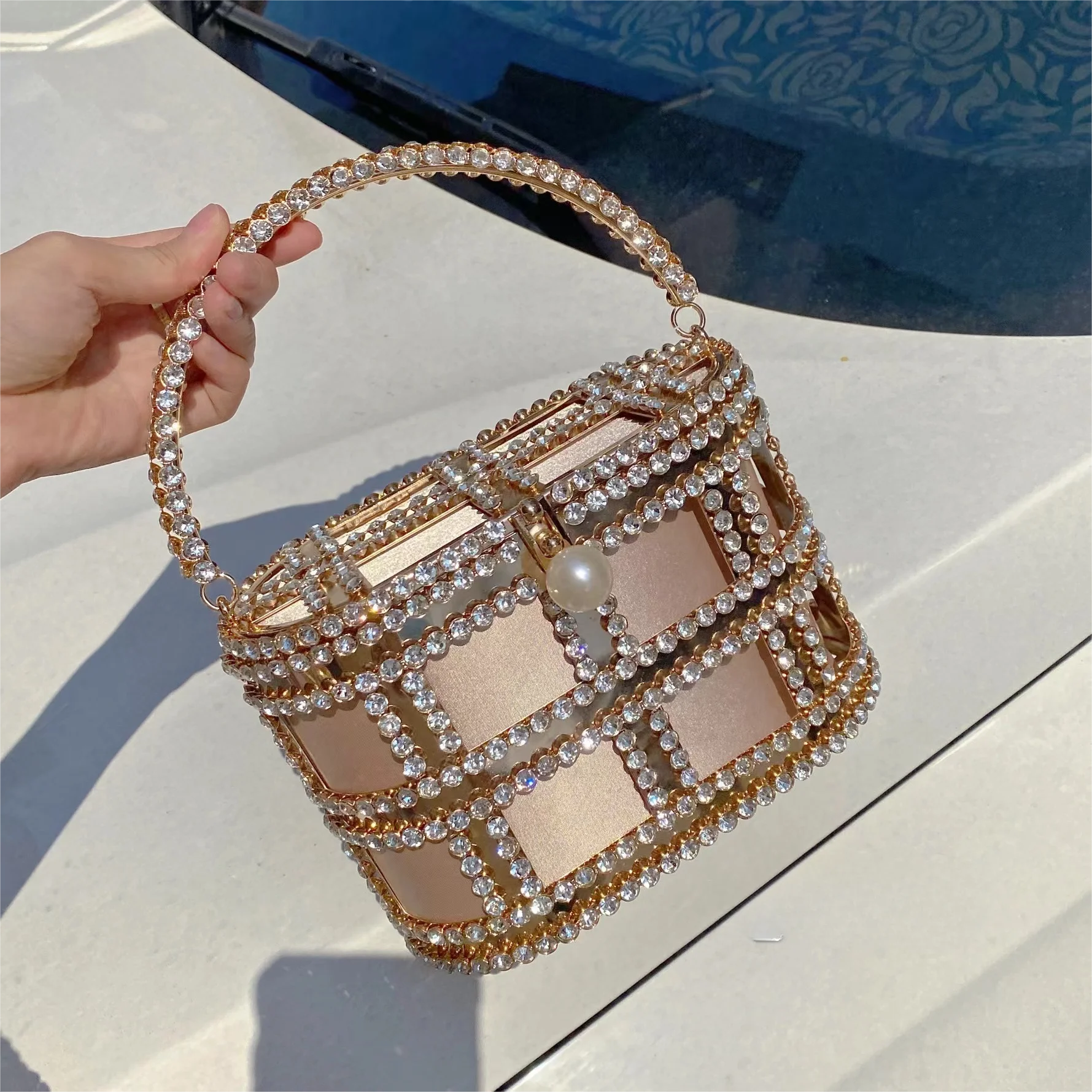 

The New Diamond Birdcage Bag Luxury Designer Evening Bag Chain Shoulder Crossbody Bag Ladies Party Wedding Dinner Bags