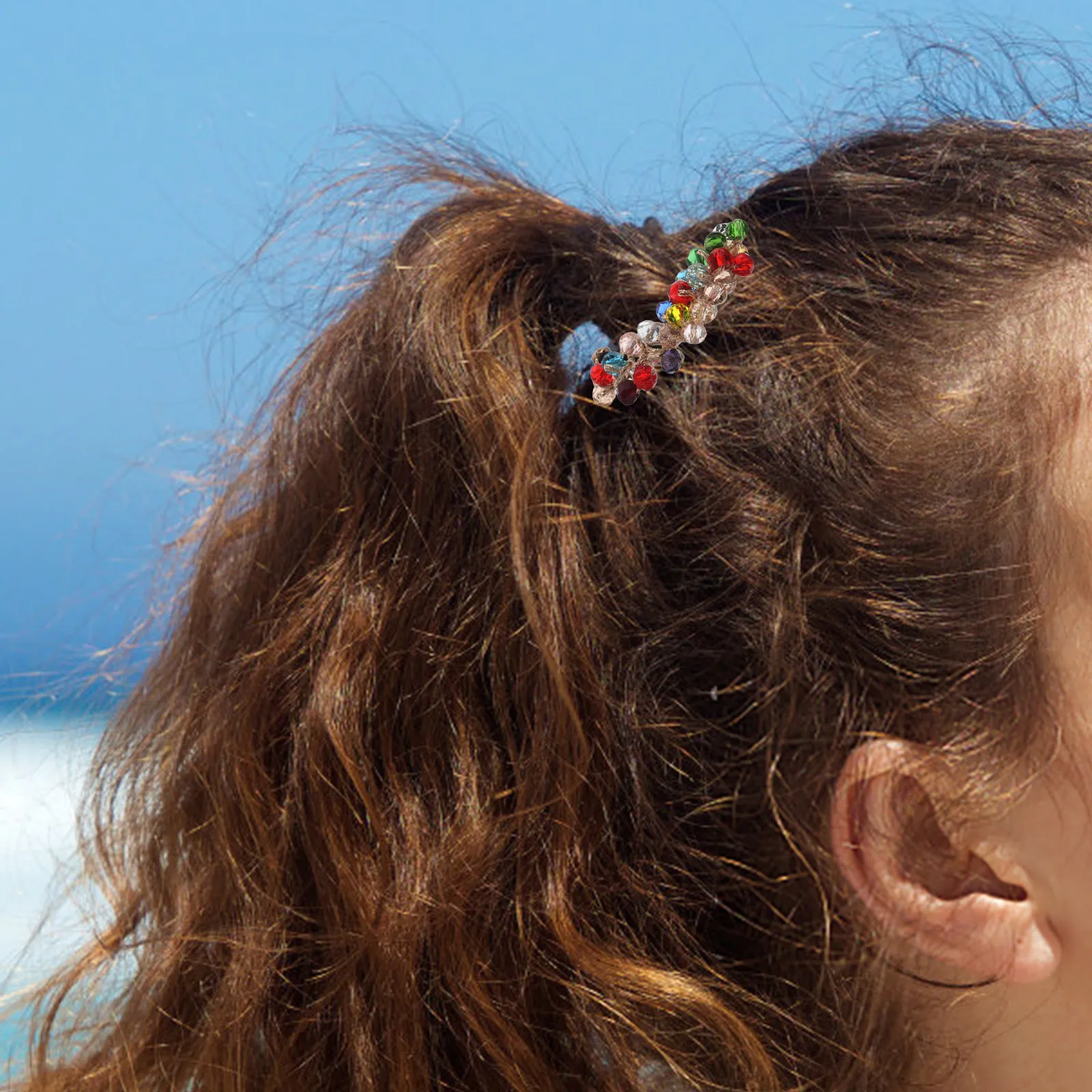 

5Pcs Crystal Hair Rope Bracelet Ponytail Holders for Women Coiled Elastic Hair Bands Sparkly Rhinestone Scrunchies Braiding Tool