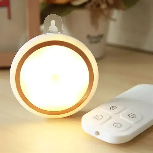 Mini LED  Sensor Night Lights USB Rechargeable Kitchen Bedroom Magnetic Base Wall Light Round Portable Dimming Night Lamp