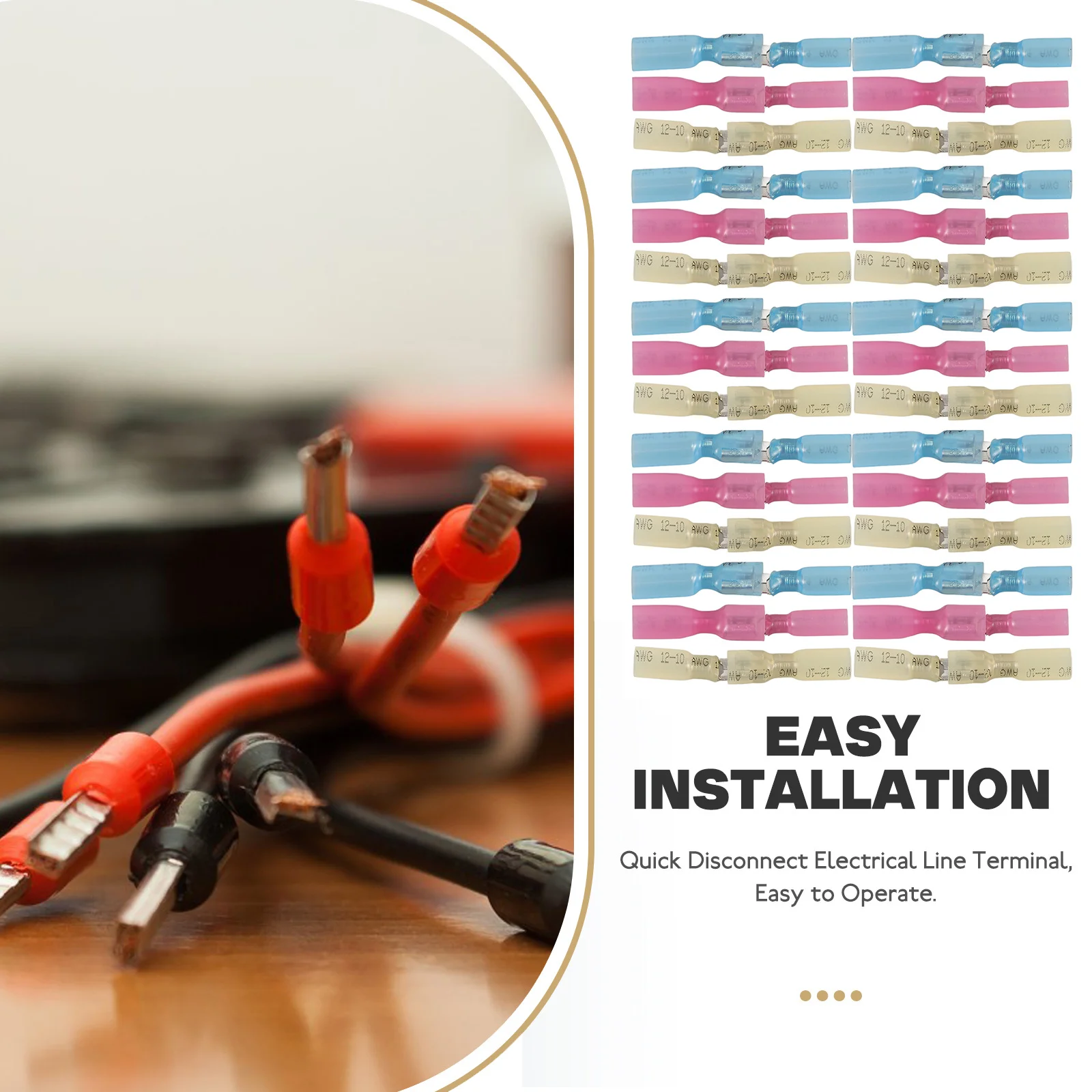 

100Pcs Insulated Heat Shrink Butt Connectors Wire Splice Crimp Terminals for Automotive Electrical and Home Use