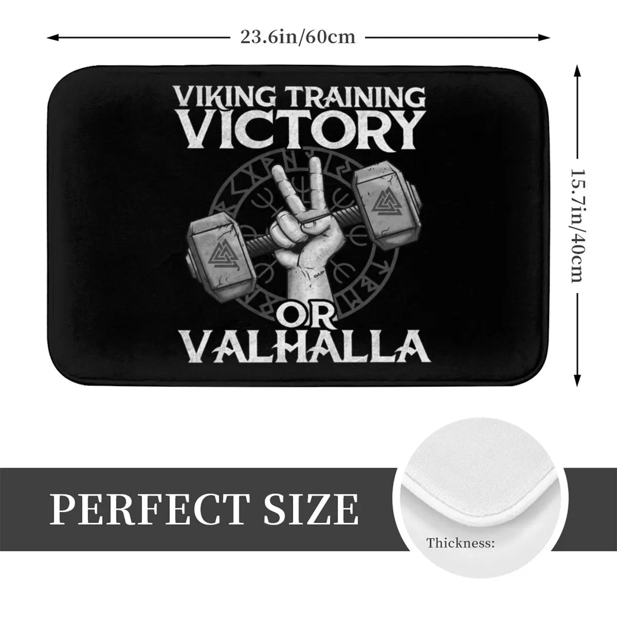 Viking Training Victory Or Valhalla Doormat Kitchen Entrance Home Floor Mat Anti-slip Carpet Rug for Bathroom Footpad Mats
