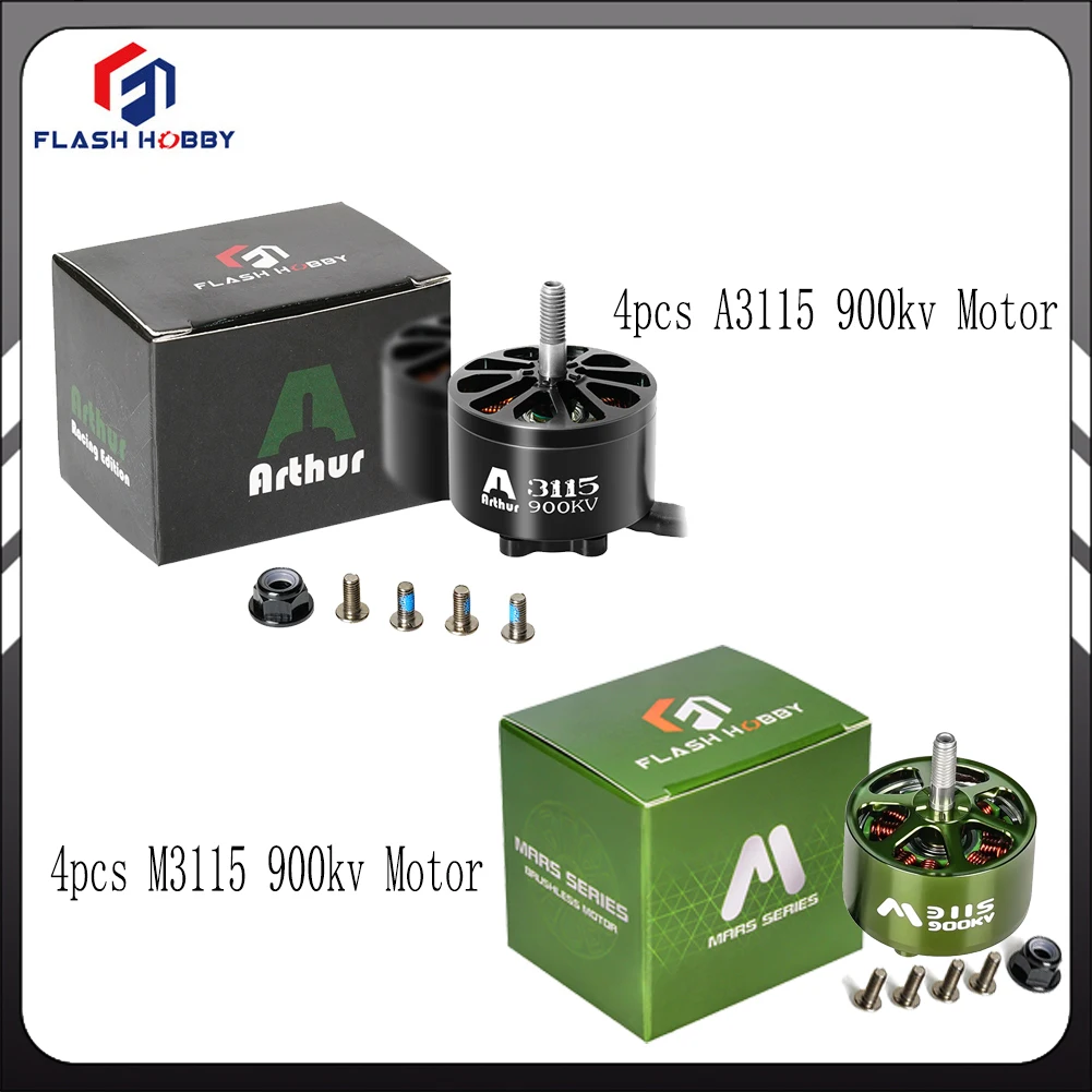 

4pcs FLASHHOBBY Mars M3115 900KV Brushless Motor & A3115 900KV Brushless Motor 6S for FPV Freestyle Drone