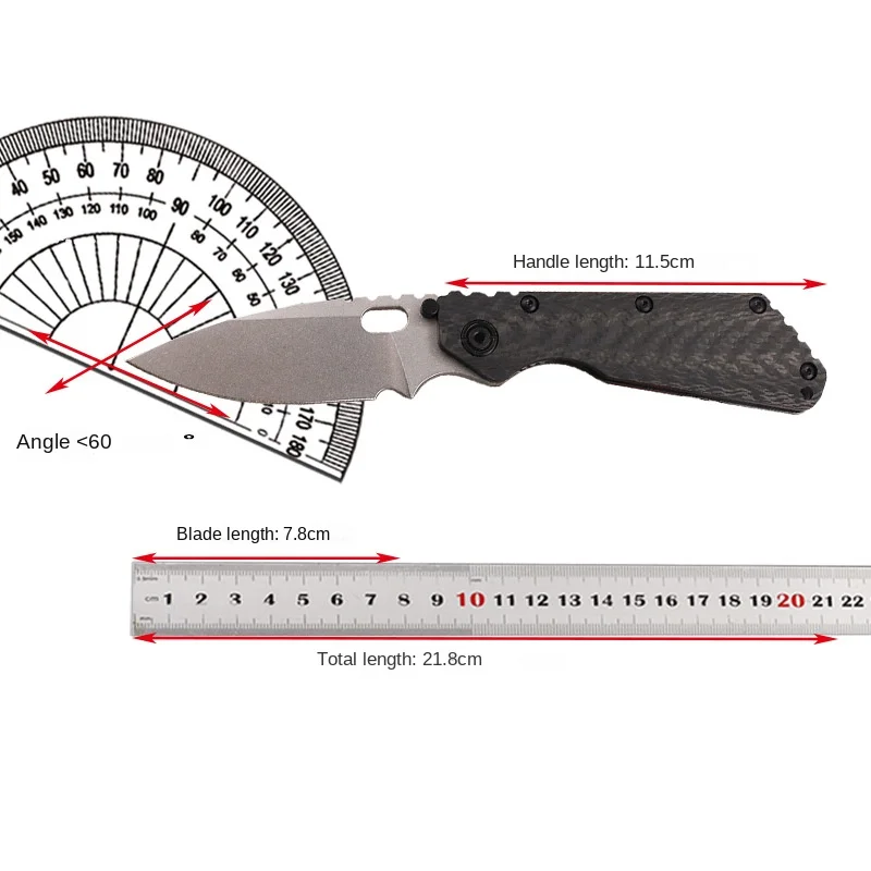 Stone wash D2 steel TC4 titanium alloy handle folding outdoor camping fishing fruit survival hunting EDC tool knife