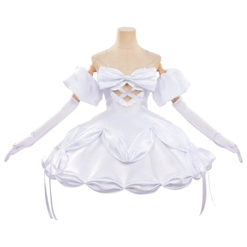 New Alien Stage Sua Cosplay Costume for Women ALNST Character Idol Stage White Satin Lolita Dress Halloween Party Anime Outfits view 2