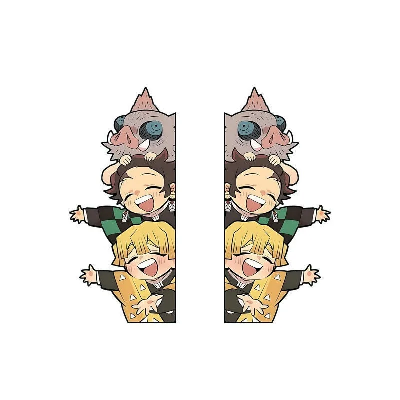 

Demon Slayer Cartoon Anime Figures Stickers Personalized Creativity Kawaii Helmet Travel Box Decoration Cars Stickers Decoration