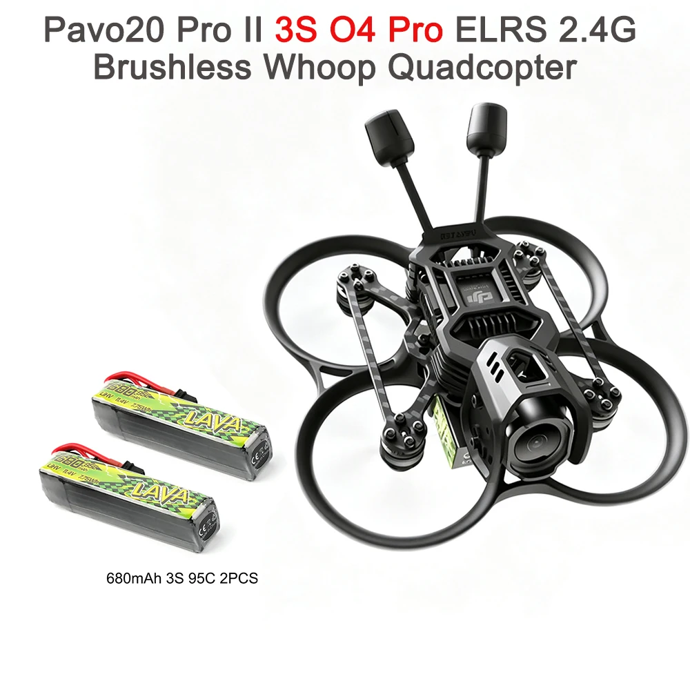 Nieuwe BETAFPV Pavo20 Pro II 3-4S O4 Pro ELRS 2.4G/PNP Borstelloze Whoop Quadcopter Drone voor LAVA Serie 3S/4S 680mAh 95C Batterij