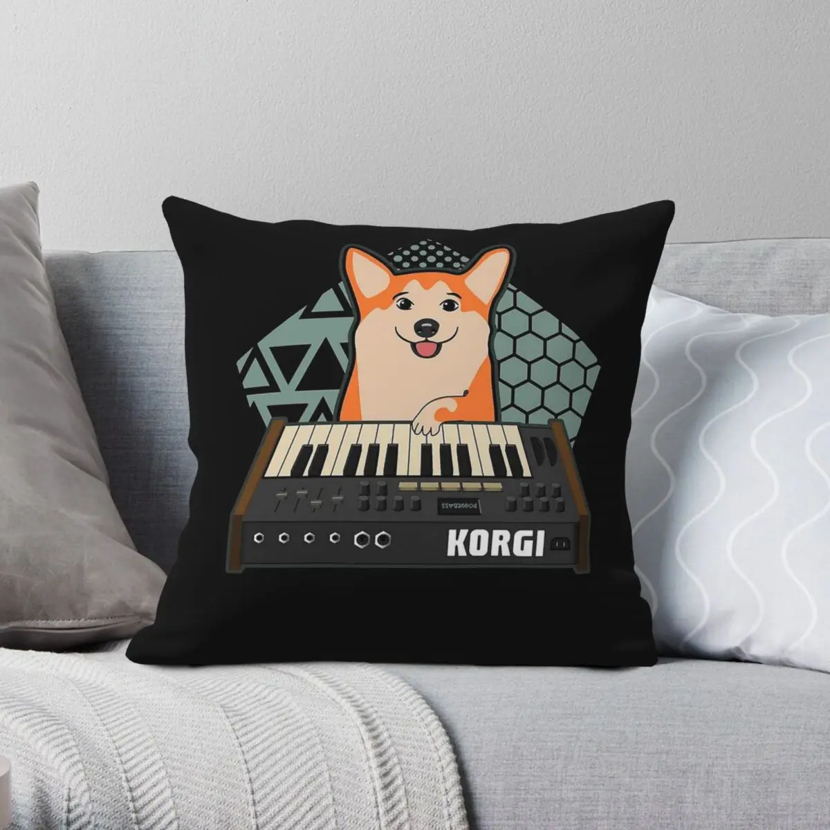 Synthesizer Fan Korgi Corgi Pillowcase Polyester Linen Velvet Pattern Zip Decorative Throw Pillow Case Home Cushion Cover 45x45