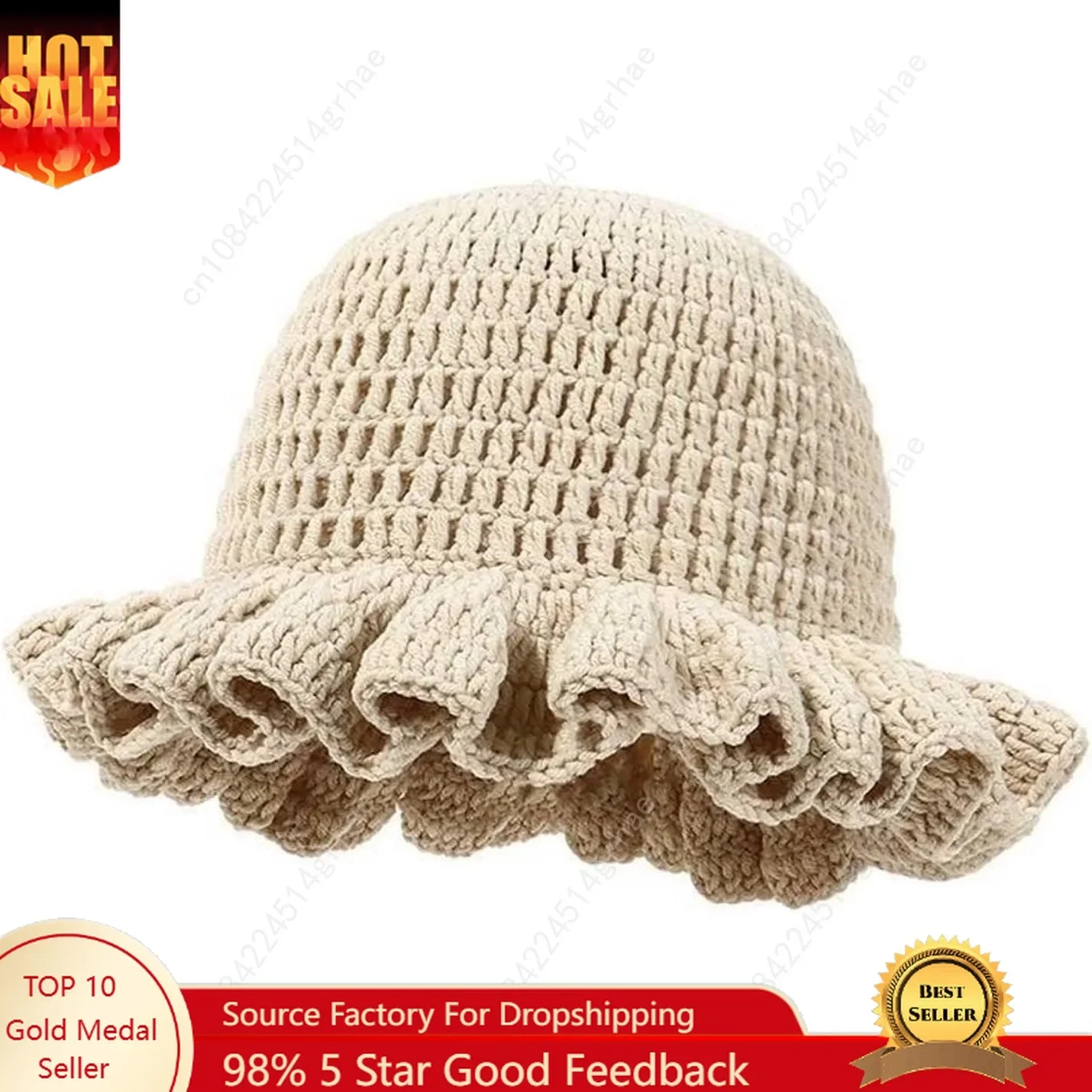 

Crochet Bucket Hat Women Trendy Knit Floppy Cap Cute Boho Handmade Beanies Outdoor Boho Travel Fishing Hat