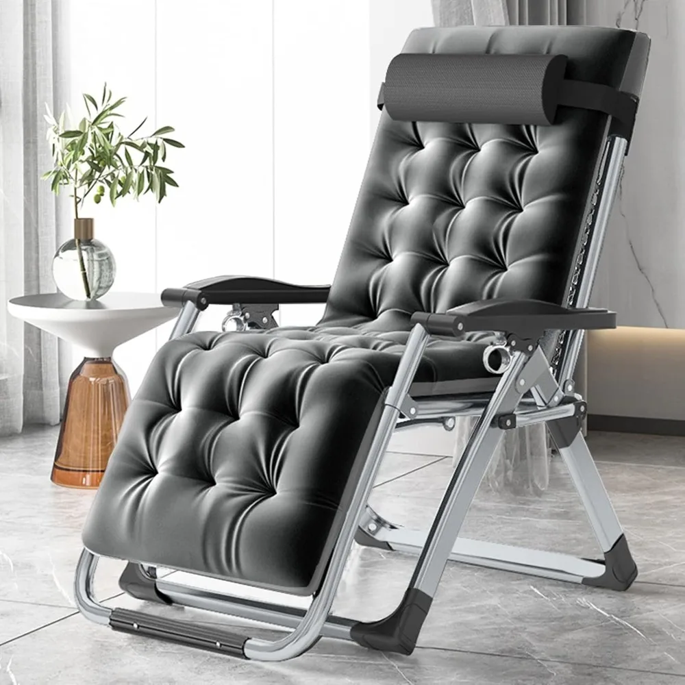 

Comfy Folding Chair,Folding Reclining Lounge Chair with Removable Cushion for Living Room,Flexible Patio Recliner Folding Chairs