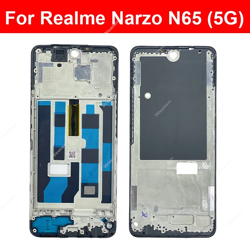 Per Realme Narzo N53 N55 N63 N65 Nota 50 4G 5G Cornice Frontale Custodia LCD Copertura Telaio Lunetta Centrale Parti di Ricambio