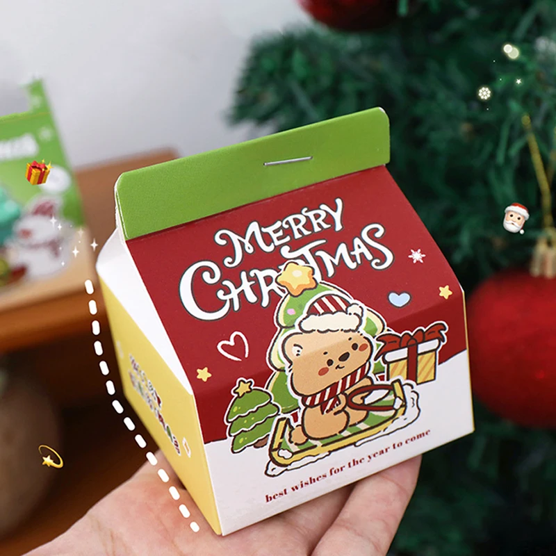 200 Sheets/Box Square Christmas Memo Pad Cannot Be Pasted Sticky Note Decoration Message-Leaving Note Stationery Supplies Gift