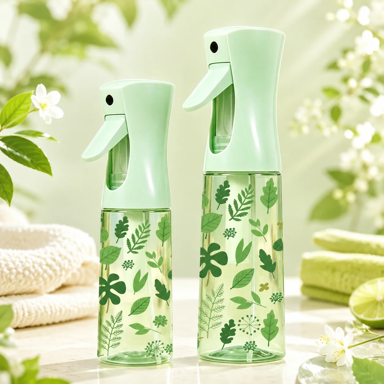 200/300ml Continuous Mist Spray Bottle Refillable Fine Mist Sprayer for Hair Salon Plants Cleaning Face Beauty Home Use