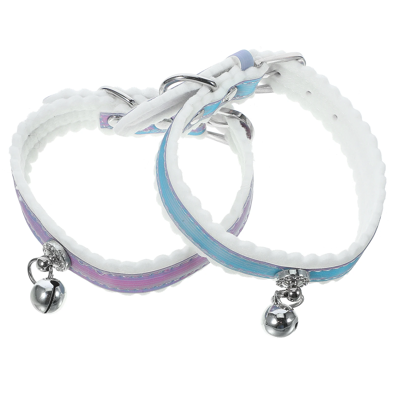 

2pcs Pet Collar Cute Point Pattern Bell Neckchain Adjustable Comfortable Pet Supply Bright Color Dog Cat Necklace