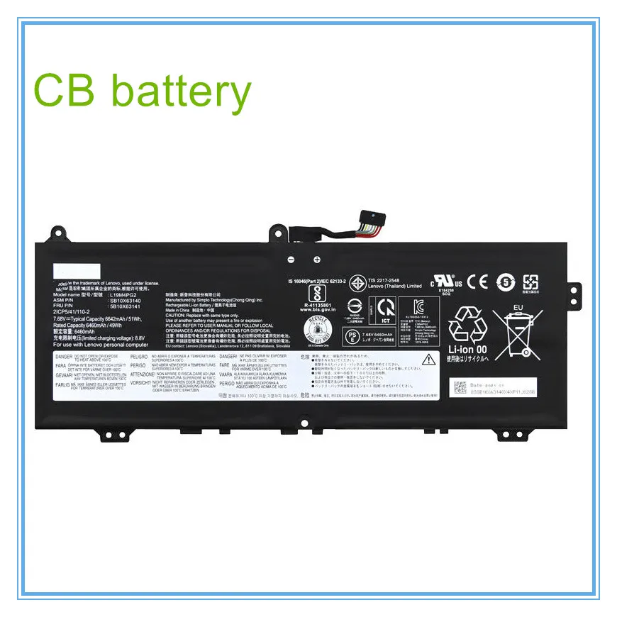 7.68V 51WH L19D4PG2 Battery For C13 GEN 1 FLEX 5 L19M4PG2 L19L4PG2 5B10X63138 5B10X63141