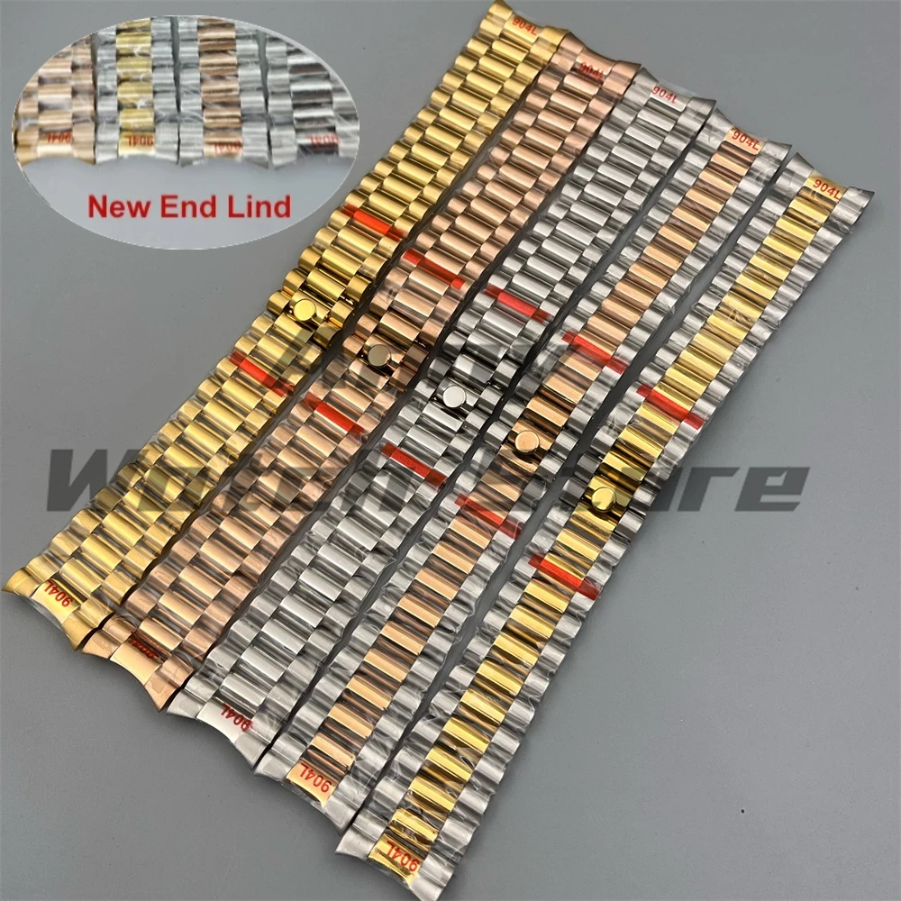 

20mm Width New EndLink Silver Gold Rose Gold Watch Strap 904L Stainless Steel Bracelet Folding Buckle Fit 36/39/40mm Watch case