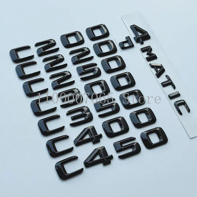 2015 Glossy Black 3D Letters C180 C200 C250 C300 C400 C220d C250d 4Matic ABS Emblem W204 W205 Car Trunk Nameplate Logo Sticker