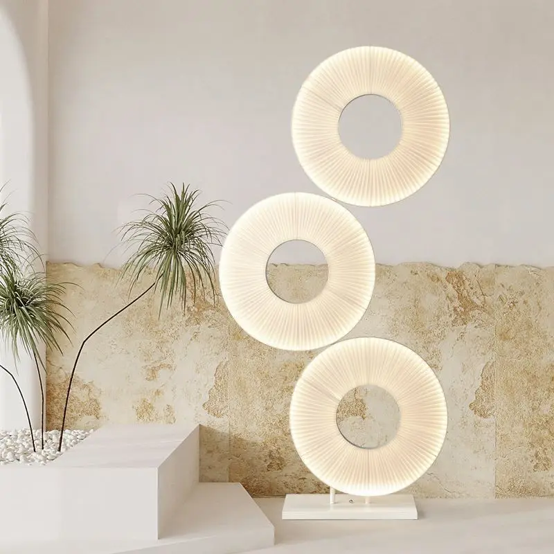 Modern  Room Sofa Atmosphere Modern Simple Bedroom Decoration Pleated Art Creative Minimalist Floor Lamp