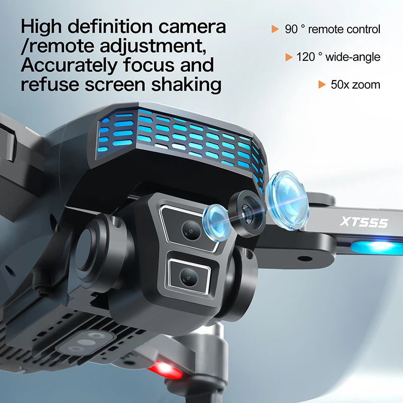 Xt555 gps rc drone cam profissional 8k hd câmera dupla brushles motor 5g wifi fpv tela dobrável display rc quadcopter brinquedos presente