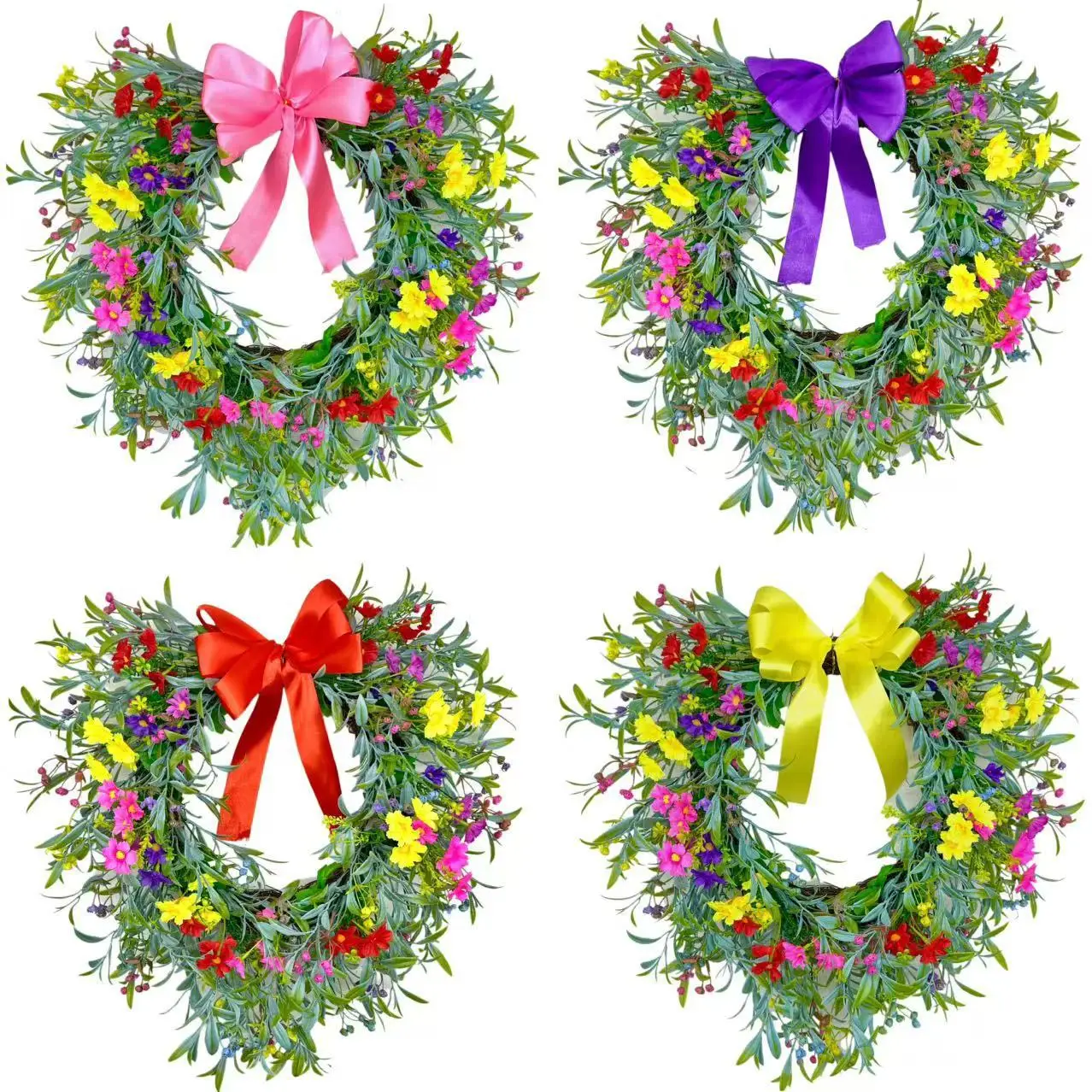 

2025 New 45cm Color Small Daisies Full Of Stars Love Bows Indoor And Outdoor Garland Atmosphere Decorative Pendant