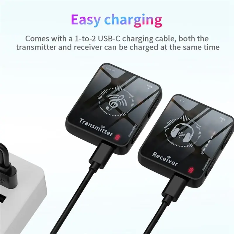 ABMF 2.4GHz Wireless Earphone Monitor Transmission System Rechargeable Transmitter Receiver Mono Stereo