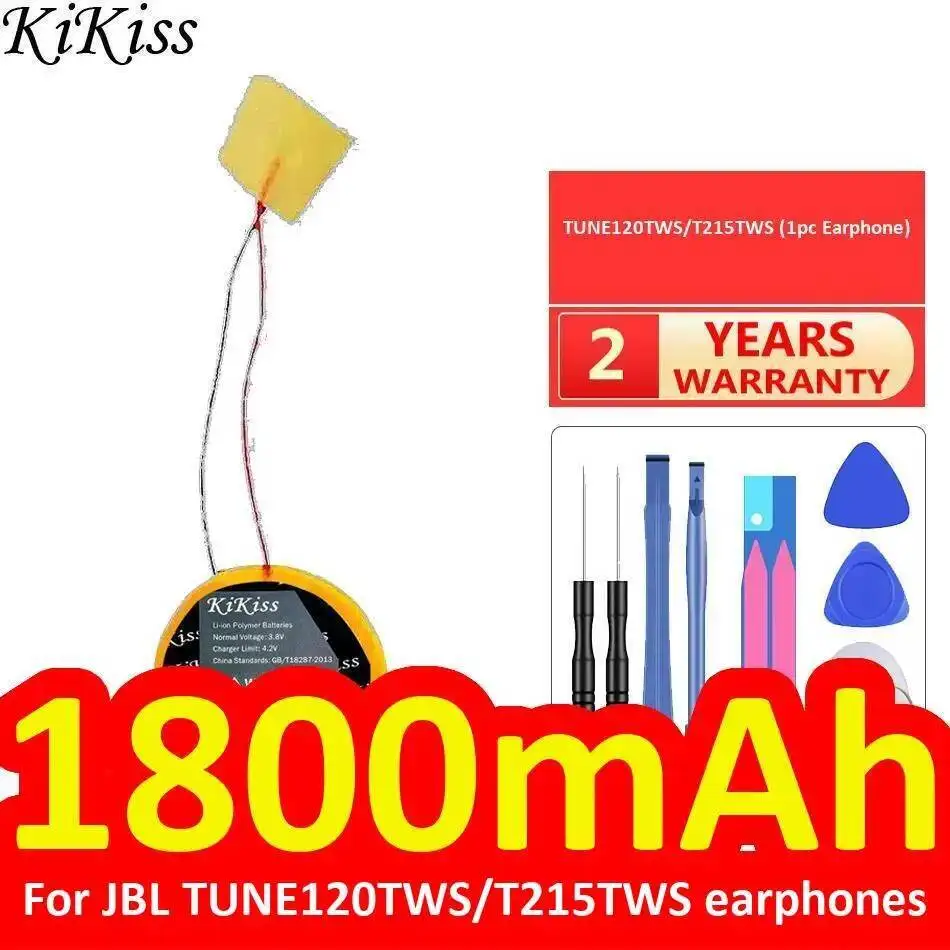 

Battery Reliable Power 1800Mah For Jbl Tune 120TWS T215TWS Bluetooth Earphones 1Pc TUNE120TWS Earphone