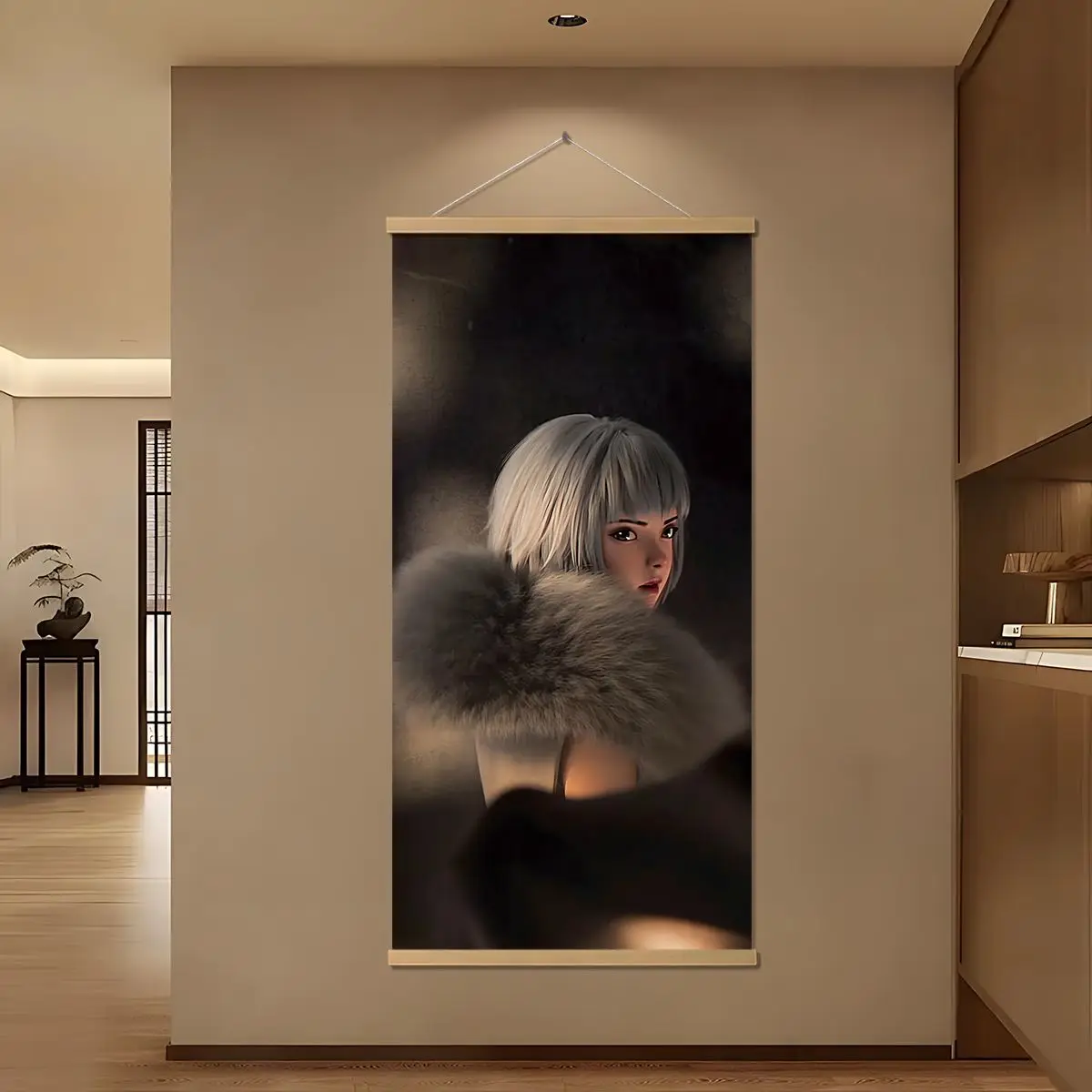 Wall Art Anime Room Decor Ling Cage Bai Yuekui Poster Canvas Sci Fi Donghua Character Scroll for Bedroom Living Room Dorm