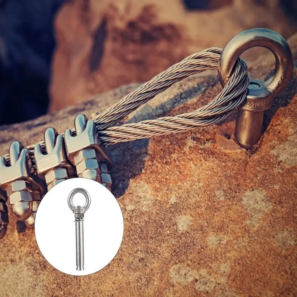 

With Ring 304 Stainless Steel Expansion Bolts Closed Hook Silver Ring Eye Screws Telescopic Long Universal Expansion Screws