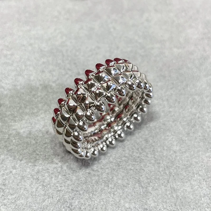 2023 New 925 Sterling Silver Large Wide Rivet Ring for Men and Women Couples Fashion Luxury Brand Advanced Design Jewelry