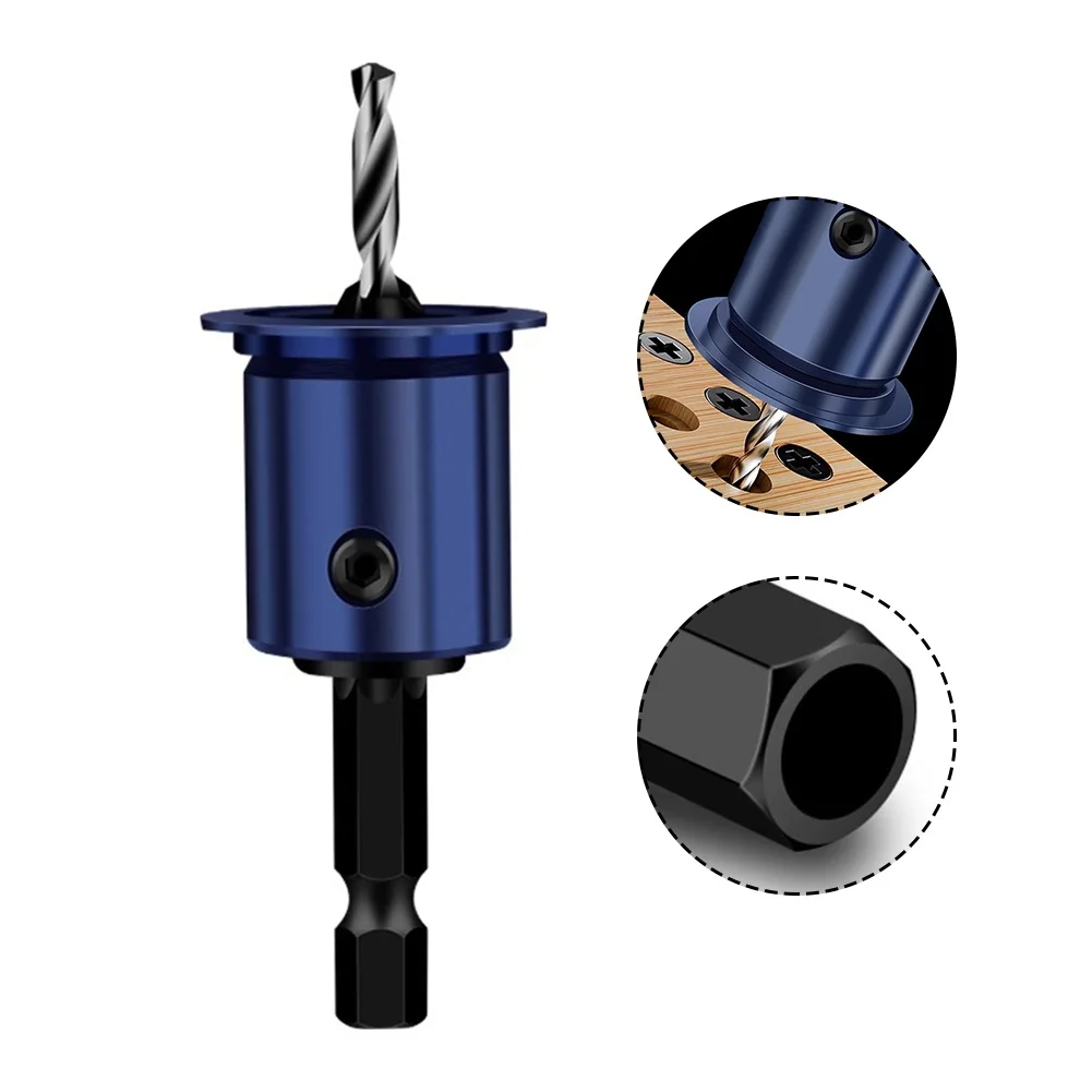 1 PC Countersunk เจาะ Bit Alloy Core Limiter Countersink เจาะ Router บิตเหล็ก 8mm Shank งานไม้เครื่องมือเจาะรู