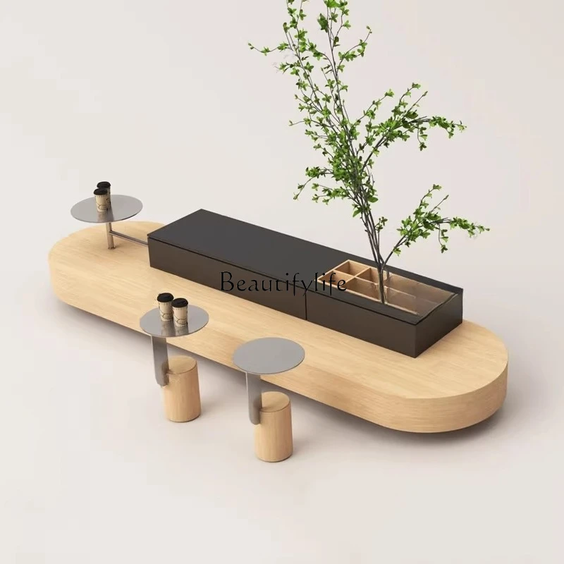 

*Solid wood oval bench hotel shopping mall clubhouse waiting area rest overhead floor landscape bench