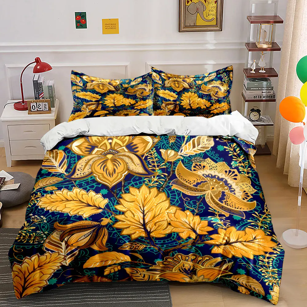 

"Elegant Floral Three-Piece Set" kid's and adults' bedroom decor, Exquisite three-piece bedding set gift