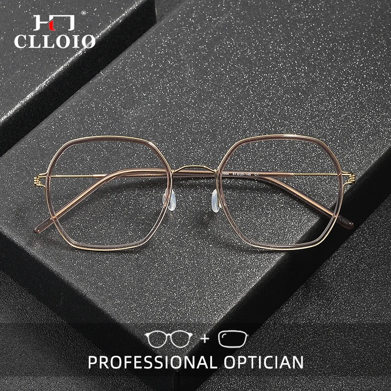 

CLLOIO Fashion Pure Titanium Anti Blue Light Glasses Business Square Frame Reading Glasses Prescription Customized Glasses 81044