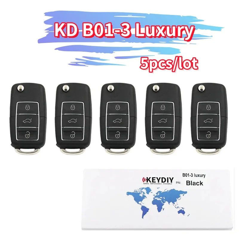 5pcs/lot KD keydiy remote B01 B01-3 Luxury black 3 button B series universal car key for KD900 KD-X2 KD mini