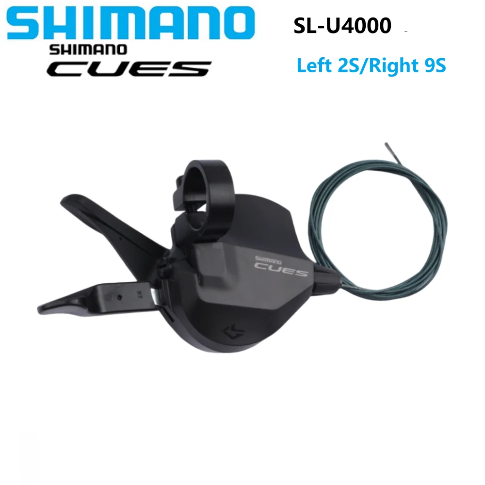 SHIMANO CUES U4000 Cambio 2 Velocità 9 Velocità SL-U4000-L 2S/SL-U4000-R 9S RAPIDFIRE PLUS Quadrante con Morsetto Fascia Parti Bici
