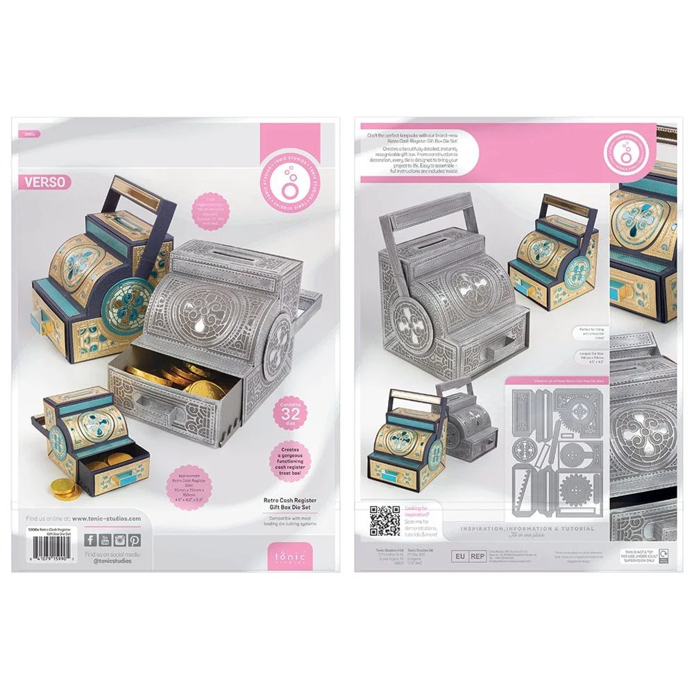

Retro Cash Register Die Set Tonic Metal Cutting Dies for Diy Scrapbooking Paper Diary Decoration Manual Handmade for Embossing