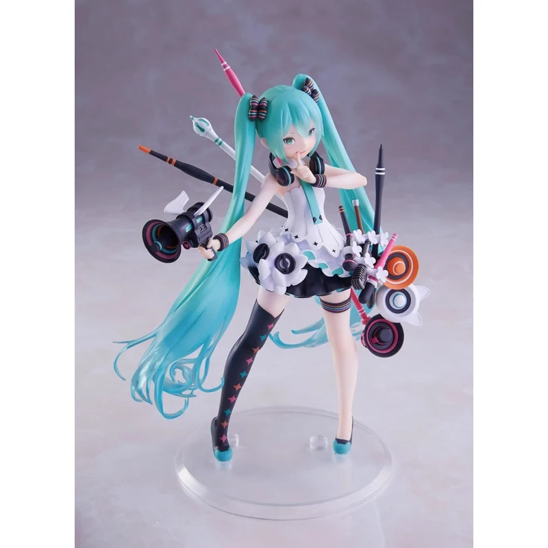 In Stock Original Taito 7Net Hatsune Miku Black Star Red White 18Cm Pvc Anime Action Figurine Model Toys for Boys Gift