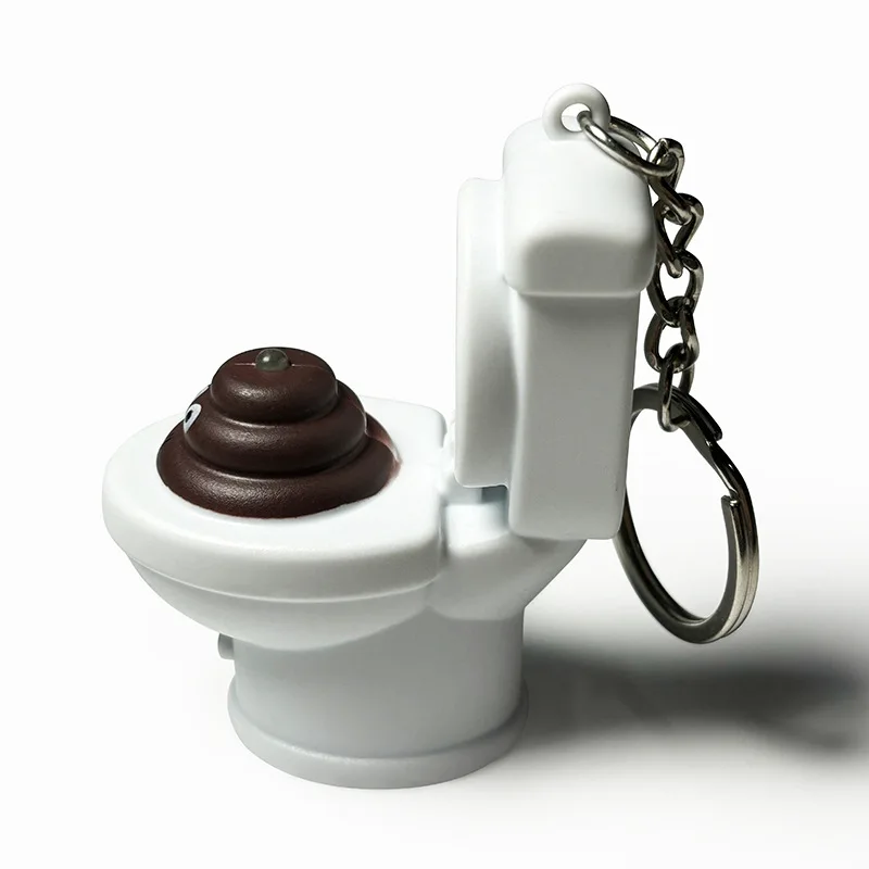 الجدة البسيطة محاكاة المرحاض المفاتيح قلادة الإبداعية مصباح ليد لعبة الصوت المفاتيح مضحك المرحاض براز الكرتون تململ لعبة #4