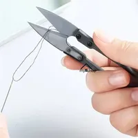 2/3pcs Stainless Steel Scissors U-shaped Black Carbon Steel Clothing Needle Thread Sewing Scissor Household Tailor Tools
