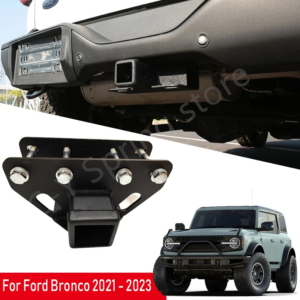 Rear Bumper Tow Trailer Hitch Receiver Kit For Ford Bronco 2021 2022 2023 4 Door & 2 Door Unlimited Racing Shackle Tow Hook