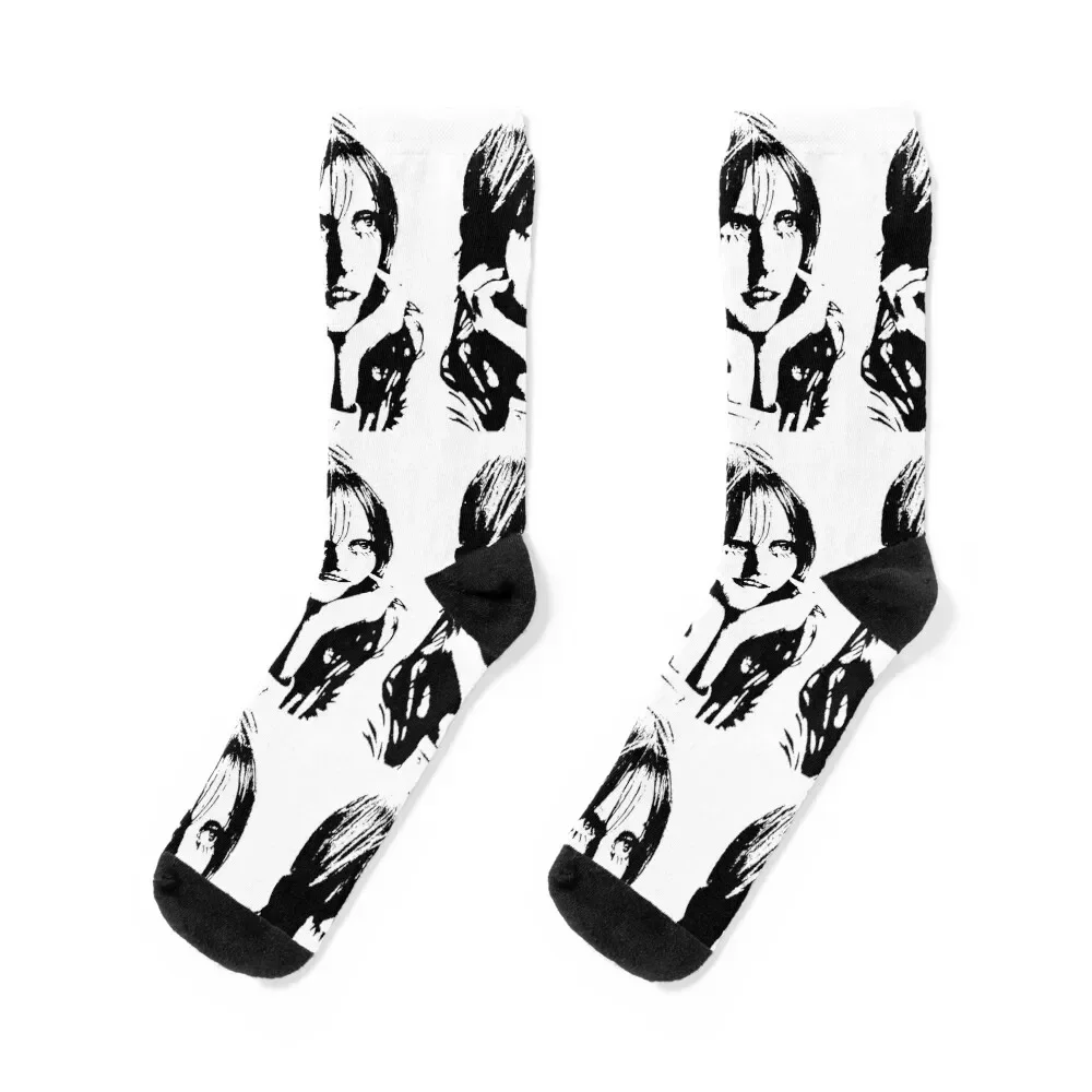 

Shelley Duvall Screenprint Monochrome Design Socks man Stockings man hiking luxe Socks For Girls Men's