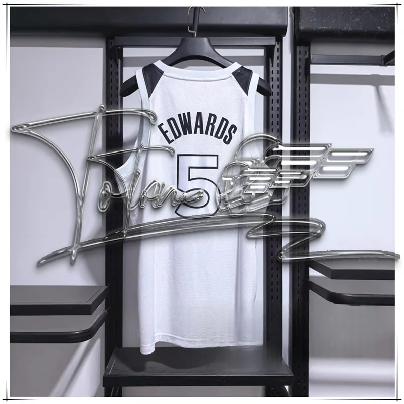 أنتوني إدواردز رقم 5 رجل إمرأة ثلاثية الأبعاد مطبوعة Timberwolves أكمام البيسبول جيرسي الرياضة مروحة الخامس الرقبة تنفس مروحة الملابس #2